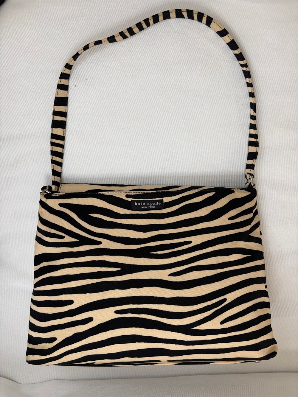 kate spade Zebra-Print Shoulder Bag in Black and Cream